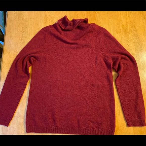 🎀 New MORGAN TAYLOR 100% Cashmere Burgundy SWEATER Turtleneck size L - Picture 7 of 7